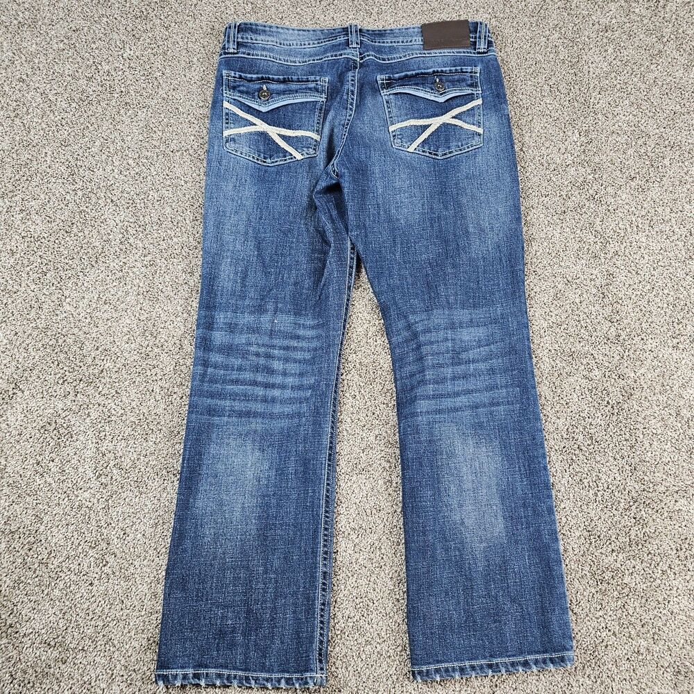 TK Axel Jeans Mens 37x31 Blue Slim Bootcut Cowboy Western Distressed Workwear - Picture 2 of 14